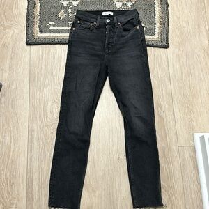 Re/done Charcoal Grey Straight Leg Jeans